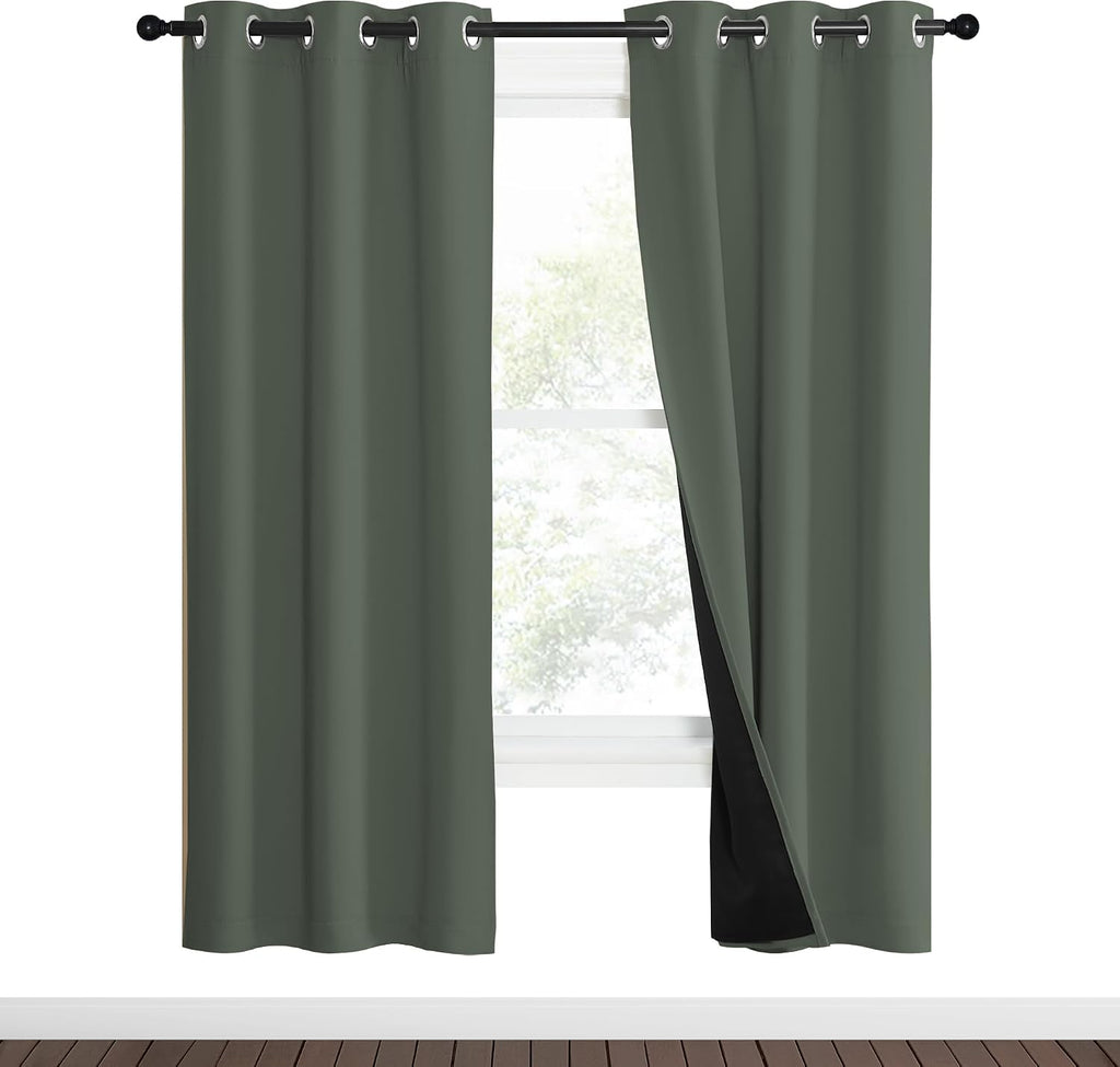 Nicetown 100% Blackout Curtains 70" Long, Pair of Energy Smart & Noise Blocking Out Drapes for Baby Room Window, Thermal Insulated Guest Ro…