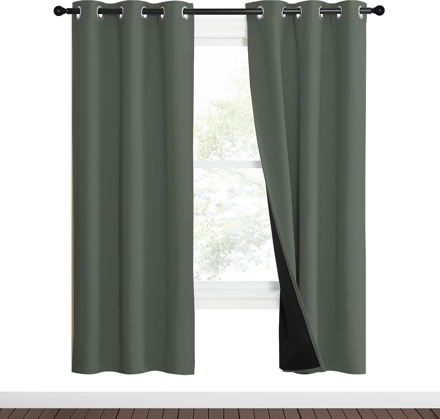 Nicetown 100% Blackout Curtains 70" Long, Pair of Energy Smart & Noise Blocking Out Drapes for Baby Room Window, Thermal Insulated Guest Ro…