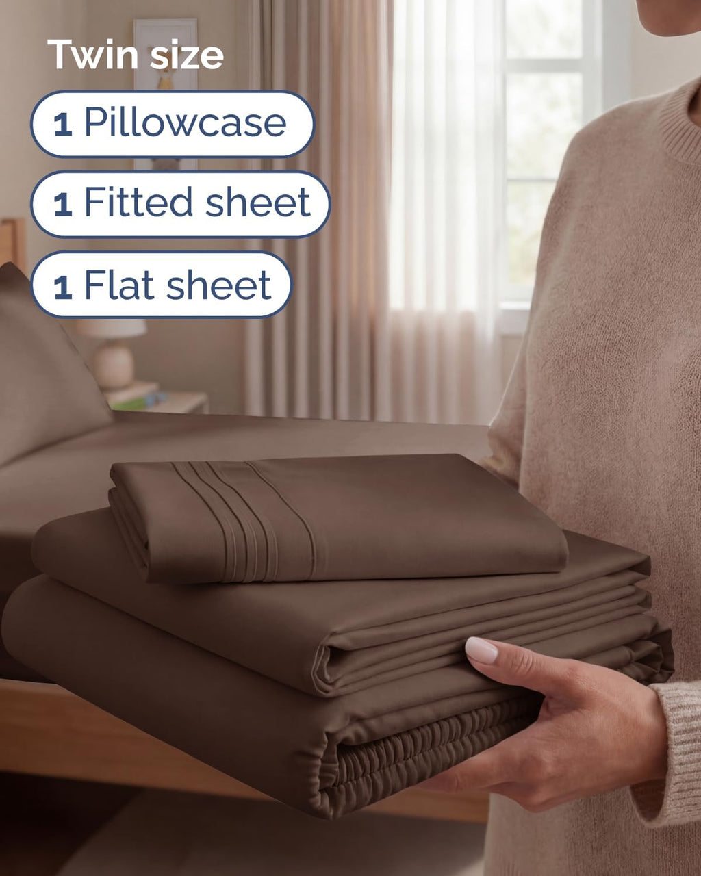 Twin Size 3 Piece Sheet Set - Comfy Breathable & Cooling Sheets - Hotel Luxury Bed Sheets for Women & Men - Deep Pockets, Easy-Fit, Extra…