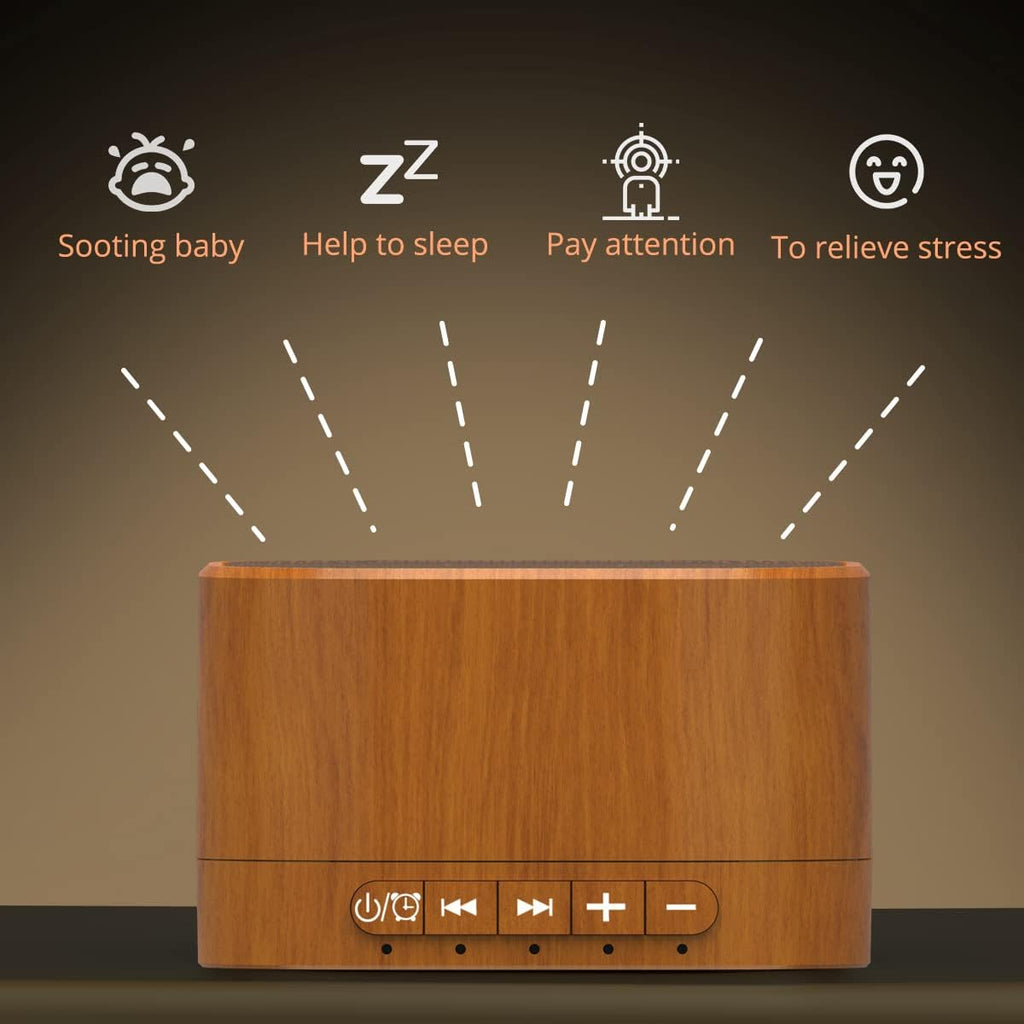 Magicteam White Noise Machine plug-in Sound Machine with 20 Non Looping Natural Soothing Sounds and Memory Function Sleep Timer Sleep Machi…