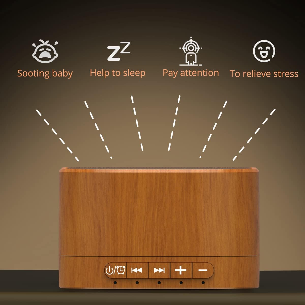Magicteam White Noise Machine plug-in Sound Machine with 20 Non Looping Natural Soothing Sounds and Memory Function Sleep Timer Sleep Machi…