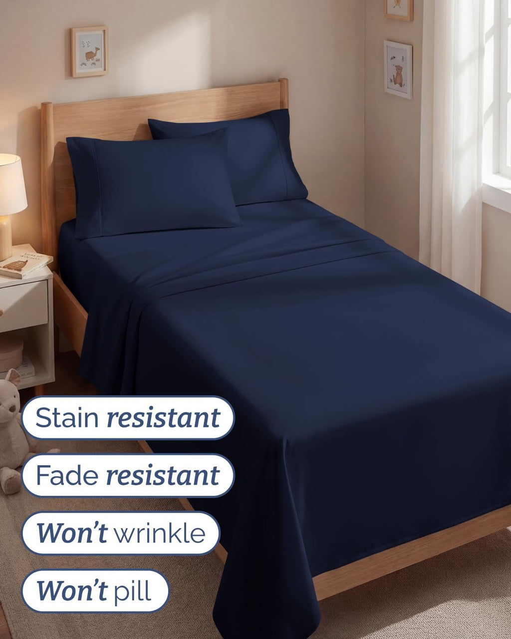 Twin 4 Piece Sheet Set - Comfy, Breathable & Cooling - Hotel Luxury Bedding for Women, Men, Kids, Teens & Children - 1 Flat & 1 Fitted…