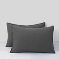 Chuffed Linen Pillow Case 2 Pack 100% Linen Standard Pillowcases, Breathable and Cooling Washed Pillow Shams with Zipper Closure, 20x26 Inc…
