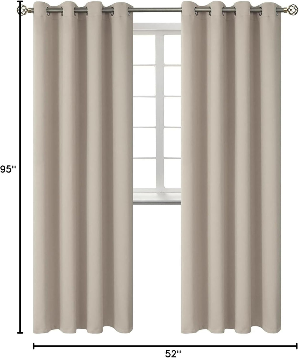 BGment Room Darkening Curtains 95 Inches Long - Grommet Thermal Insulated Drapes Window Treatment Curtains for Bedroom, 2 Panels, 52 x 95 I…