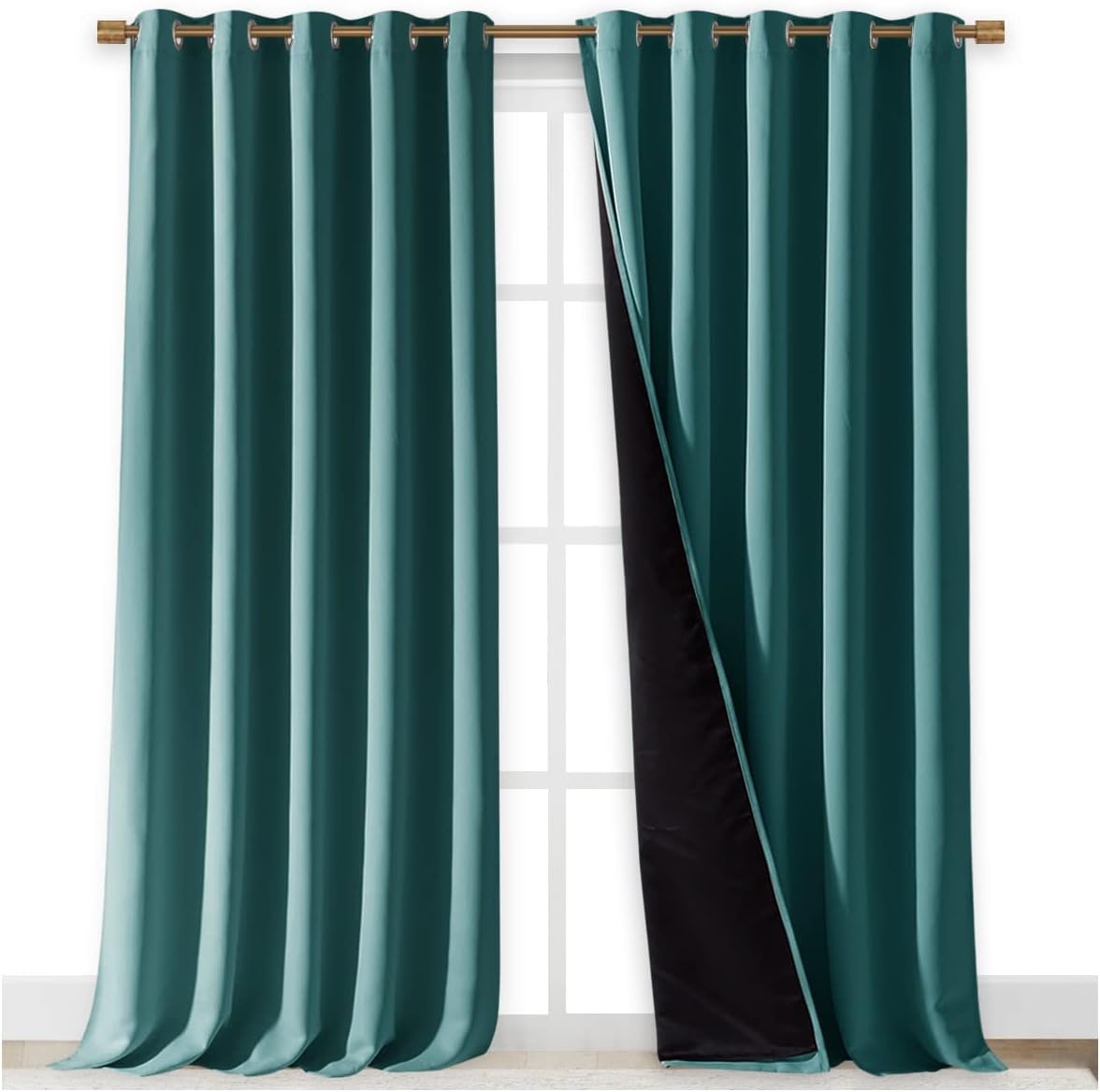 Nicetown 100% Blackout Blinds, Laundry Room Decor Window Treatment Curtains, Thermal Insulated Energy Smart Drapes for Villa, Hall and Stud…