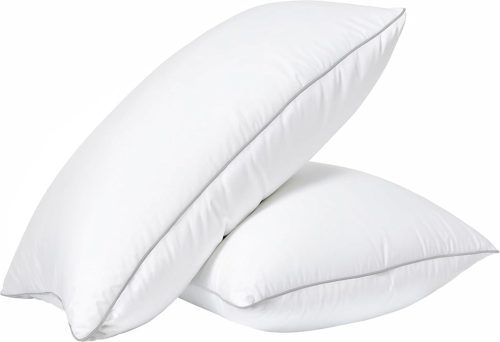 CasaPlatino Casa Platino Standard Pillows Set of 2 - Cozy Soft & Firm Bed Pillow for Side Sleepers & Back Sleepers - Down Alternative Pillo…