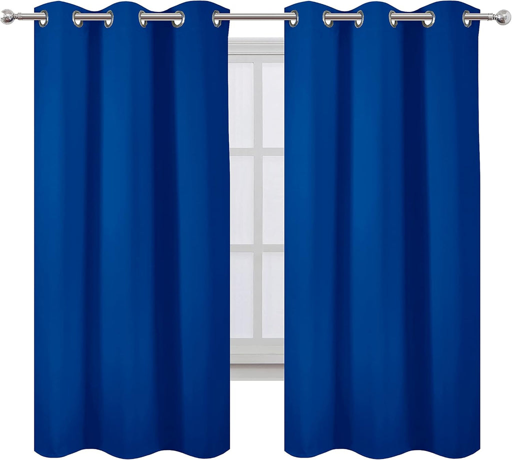 Lemomo Royal Blue Thermal Blackout Curtains/42 x 72 Inch/Set of 2 Panels Room Darkening Curtains for Bedroom 72 Inch Blue