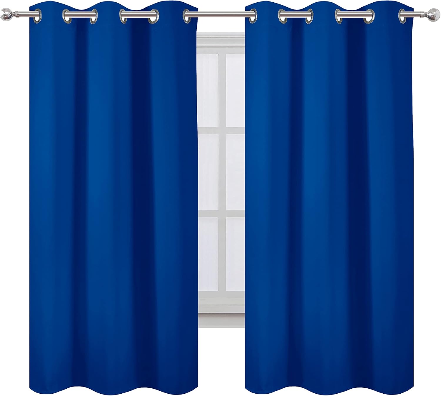 Lemomo Royal Blue Thermal Blackout Curtains/42 x 72 Inch/Set of 2 Panels Room Darkening Curtains for Bedroom 72 Inch Blue