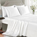 Golal Satin Sheets Full Size - 6 Pieces Luxury Silky Soft Bed Sheets, Wrinkle-Free White Satin Silk Sheet Set with 1 Deep Pocket Fitted She…