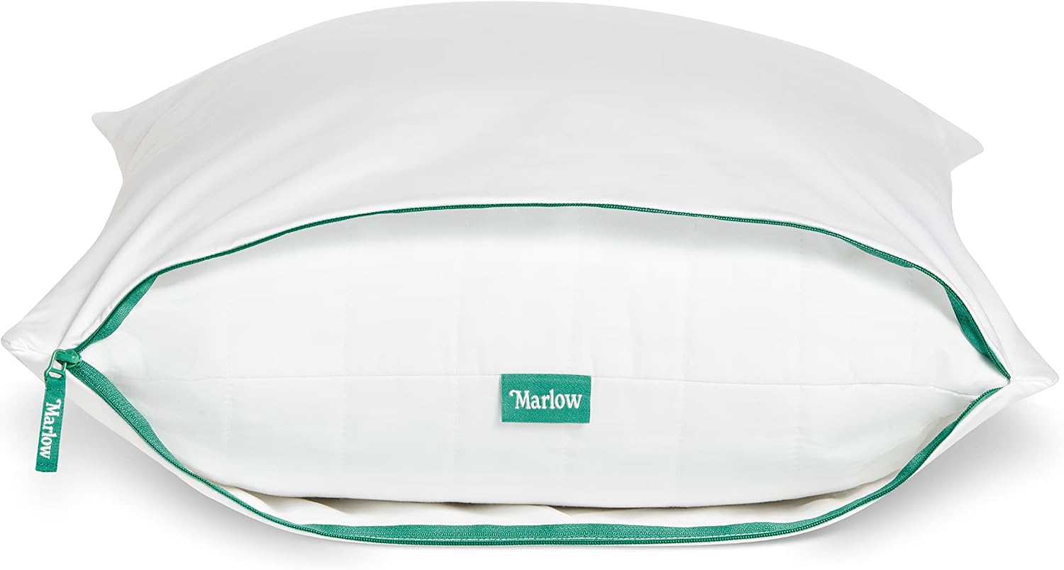 Marlow Cooling Pillow Case - Machine Washable - Zipper Pillow Cases - Made with 100% Long-Staple Cotton - Cooling-Infused Pillow Protector…