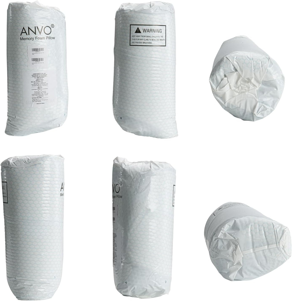 AnvoHome Anvo Cervical Neck Pillow for Neck and Shoulder Pain - Memory Foam Pillows for Sleeping, Contour Orthopedic for Side Back Stomach…