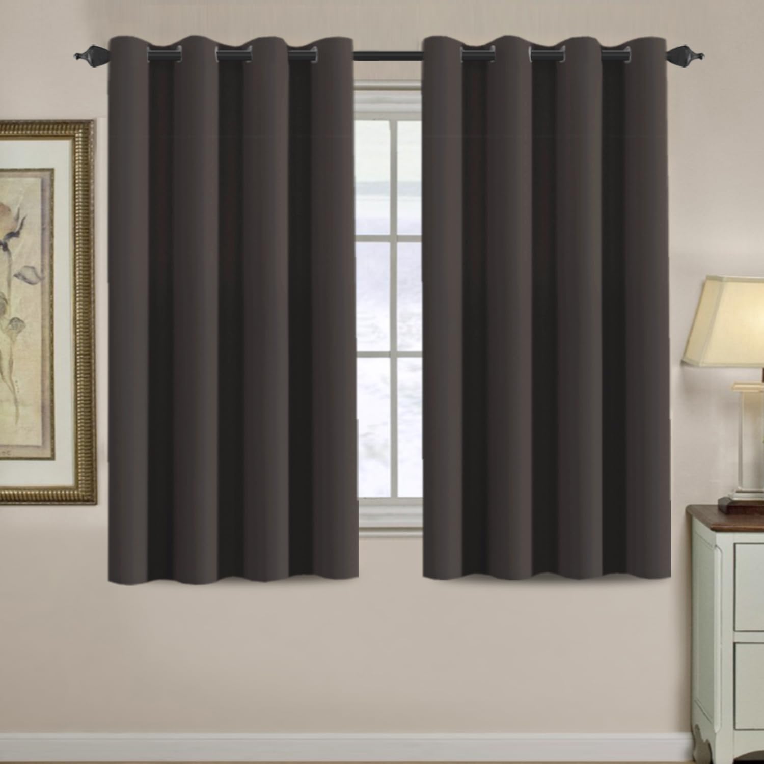 H.VERSAILTEX Blackout Curtain for Living Room Thermal Insulated Window Treatment Curtain 54 inch Length Energy Saving Solid Gro…