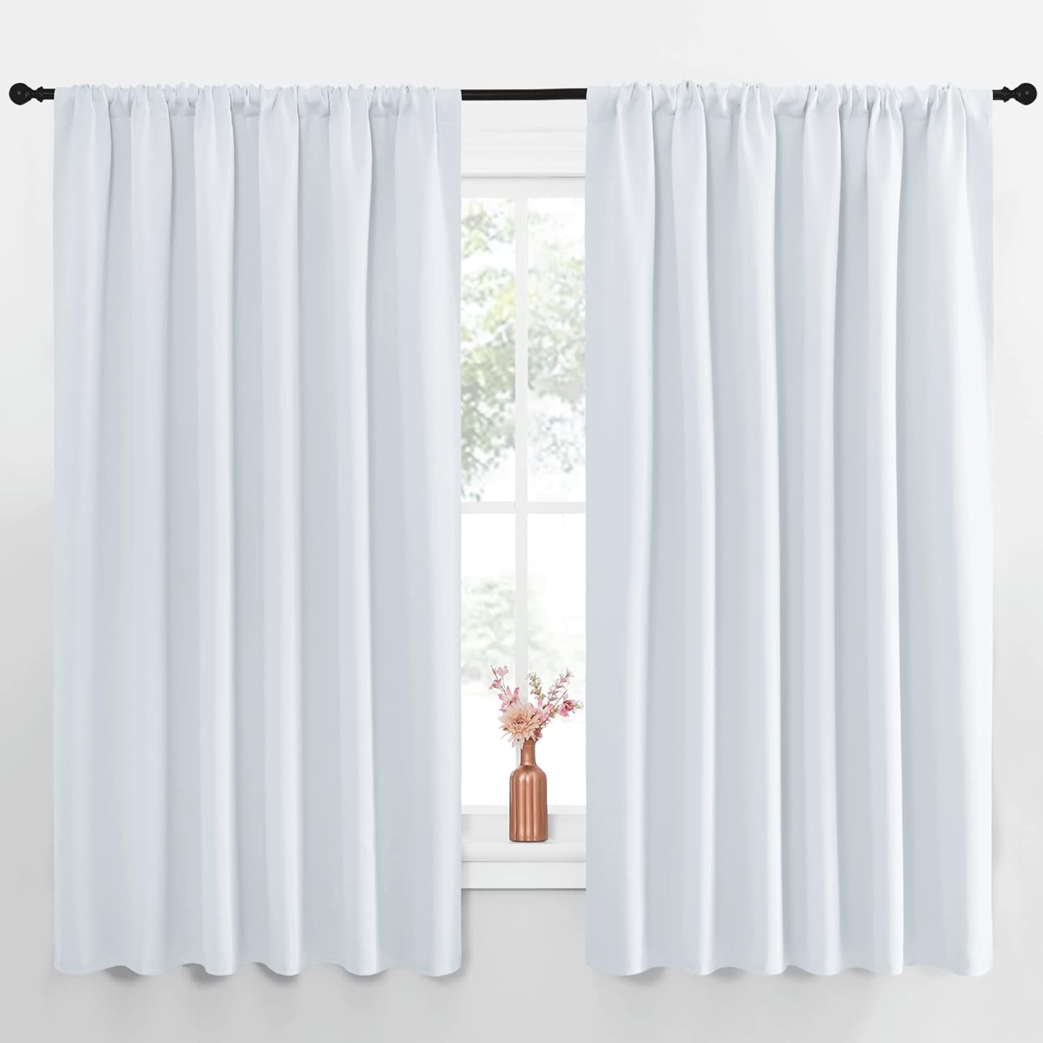 NICETOWN Bedroom Window Curtain Panels - Window Treatment Thermal Insulated Rod Pocket Room Darkening Curtains/Drapes for Patio Door…