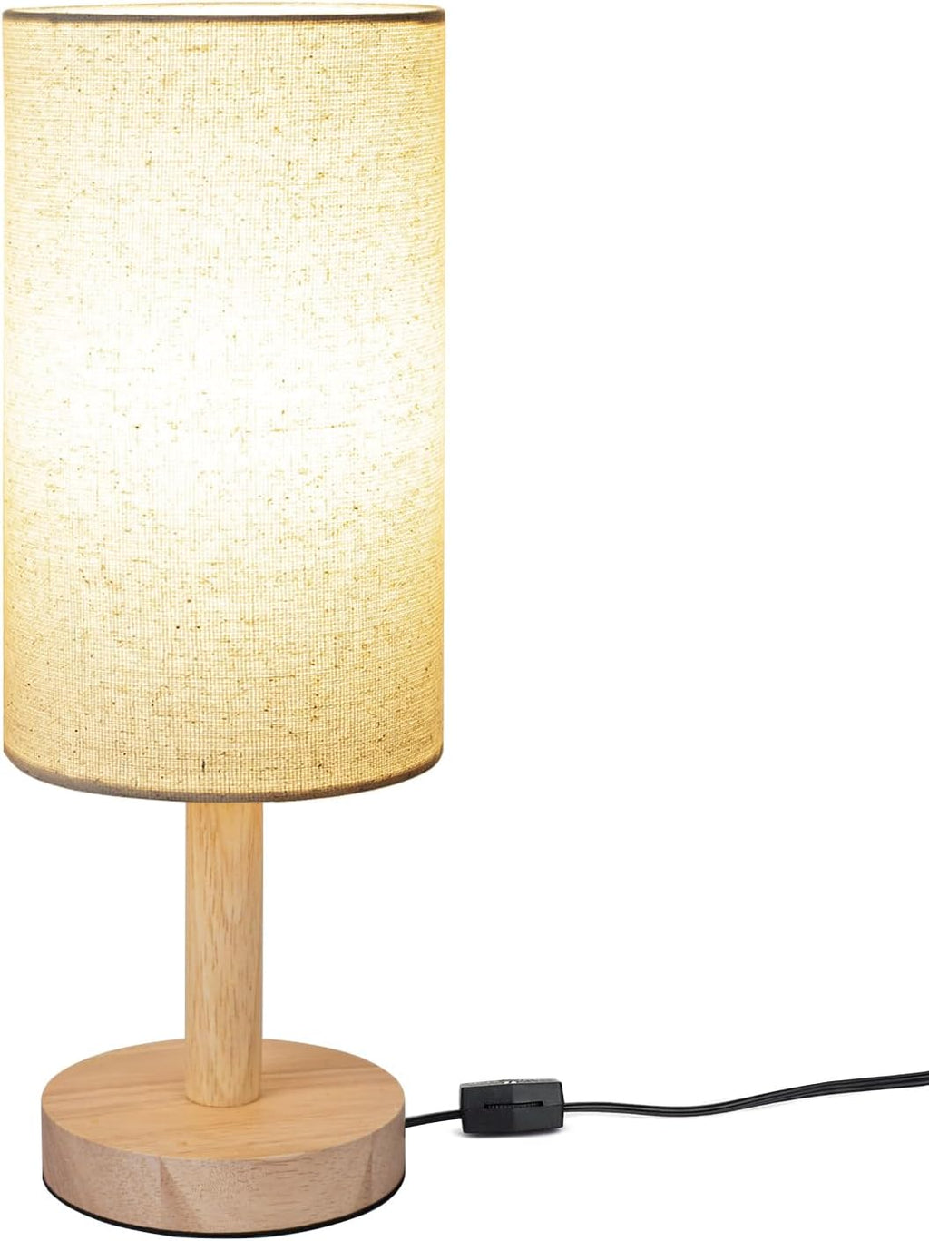 LALISU Small Table Lamp for Bedroom, Nightstand Lamp Linen Lampshade Bedroom Wood Base Small Bedside Lamp for Night Stands, Desk Lamps…