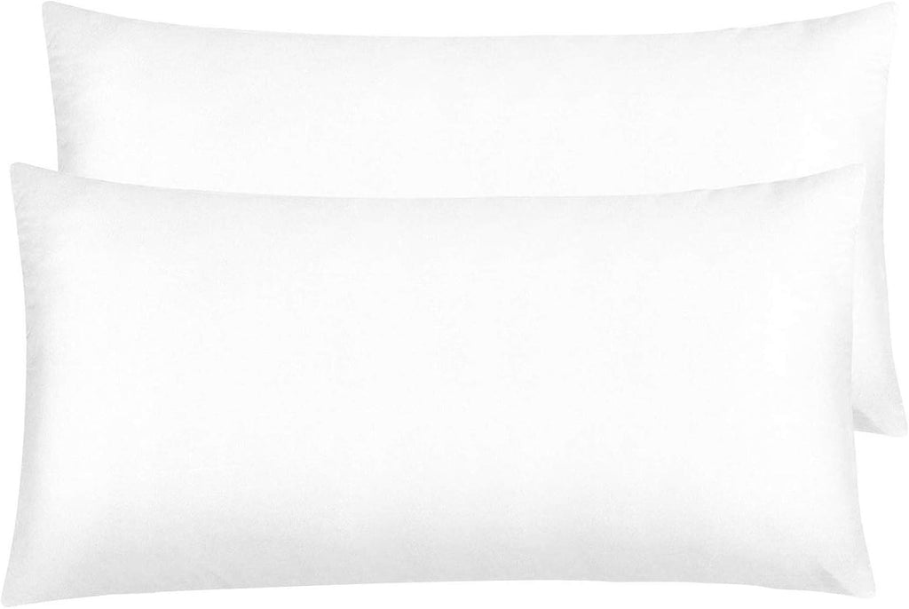 Ntbay Zippered Satin Pillow Cases for Hair and Skin, Luxury King Hidden Zipper Pillowcases Set of 2, 20x36 Inches, Pure White 36 Inches Whi…