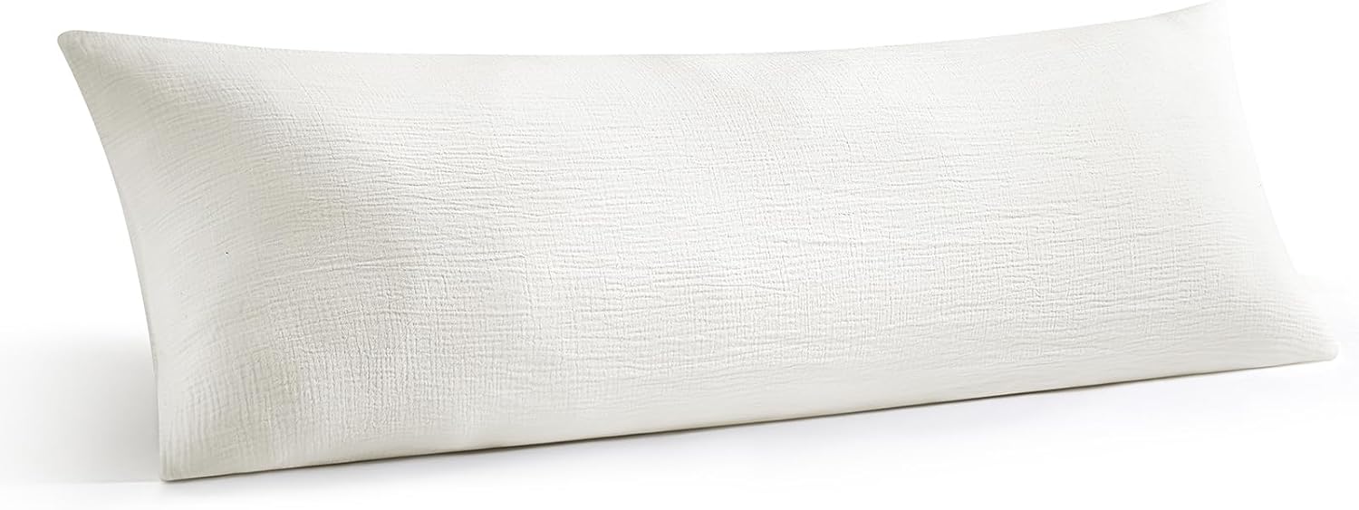 DefineCozyHealthyLife SE SOFTEXLY Muslin Body Pillowcases 100% Cotton, 1 Pack Linen Like Pillow Shams with Zippered Closure, Ultral Soft an…