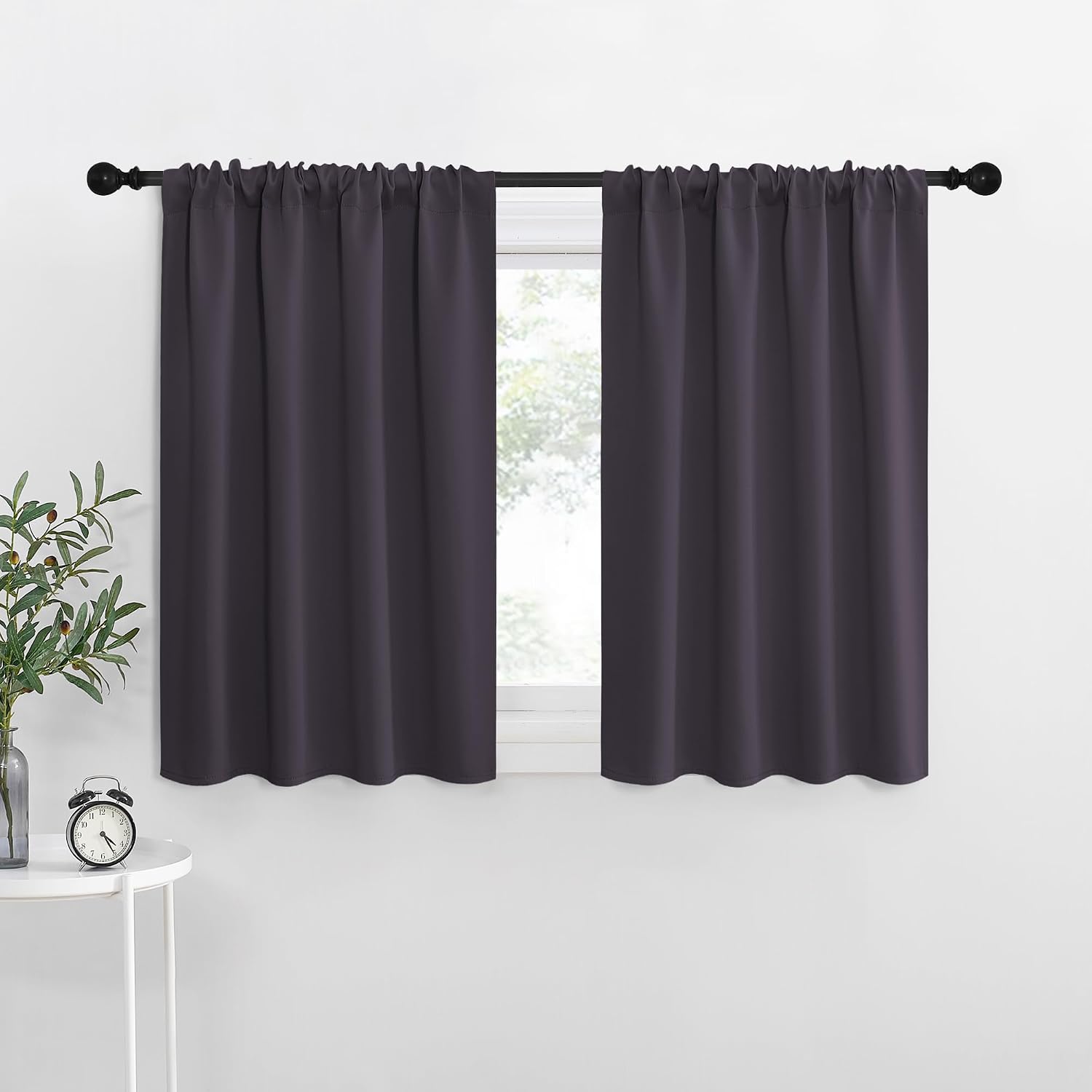 NICETOWN RV Blackout Curtains for Camper Windows, Greyish Purple, 42" x 36", Set of 2, Kitchen Curtains, Short Blackout Drapes, Thermal…