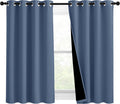 Nicetown Stone Blue 100% Blackout Curtains 54 inches Long, Thermal Insulated Full Blackout 2-Layer Lined Drapes, Energy Efficiency Window D…