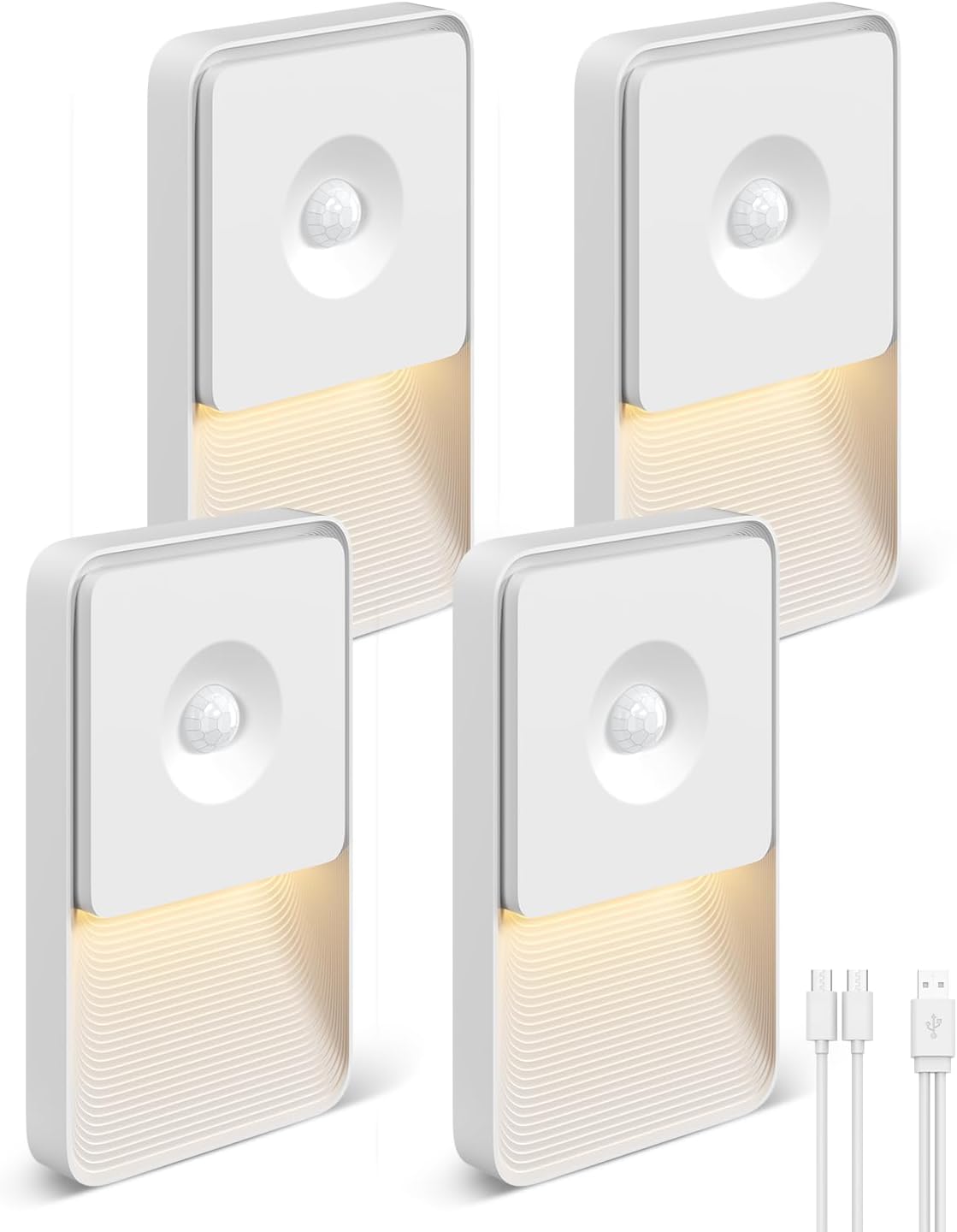 Goodea Rechargeable Motion Sensor Night Lights for Stairs, Magnetic Stair Lights Indoor, Warm Dimmable Night Light for Hallway, Bathroom, Bed…