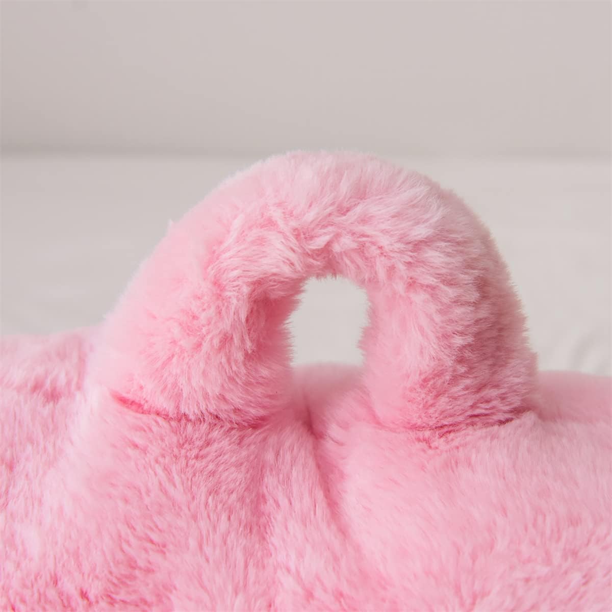 Holawakaka Standard Faux Fur Bed Rest Pillow with Arms, Rabbit Fur Reading Pillows Perfect for Adults, Teens, Kids, Arm, Back, Pregnancy Lu…