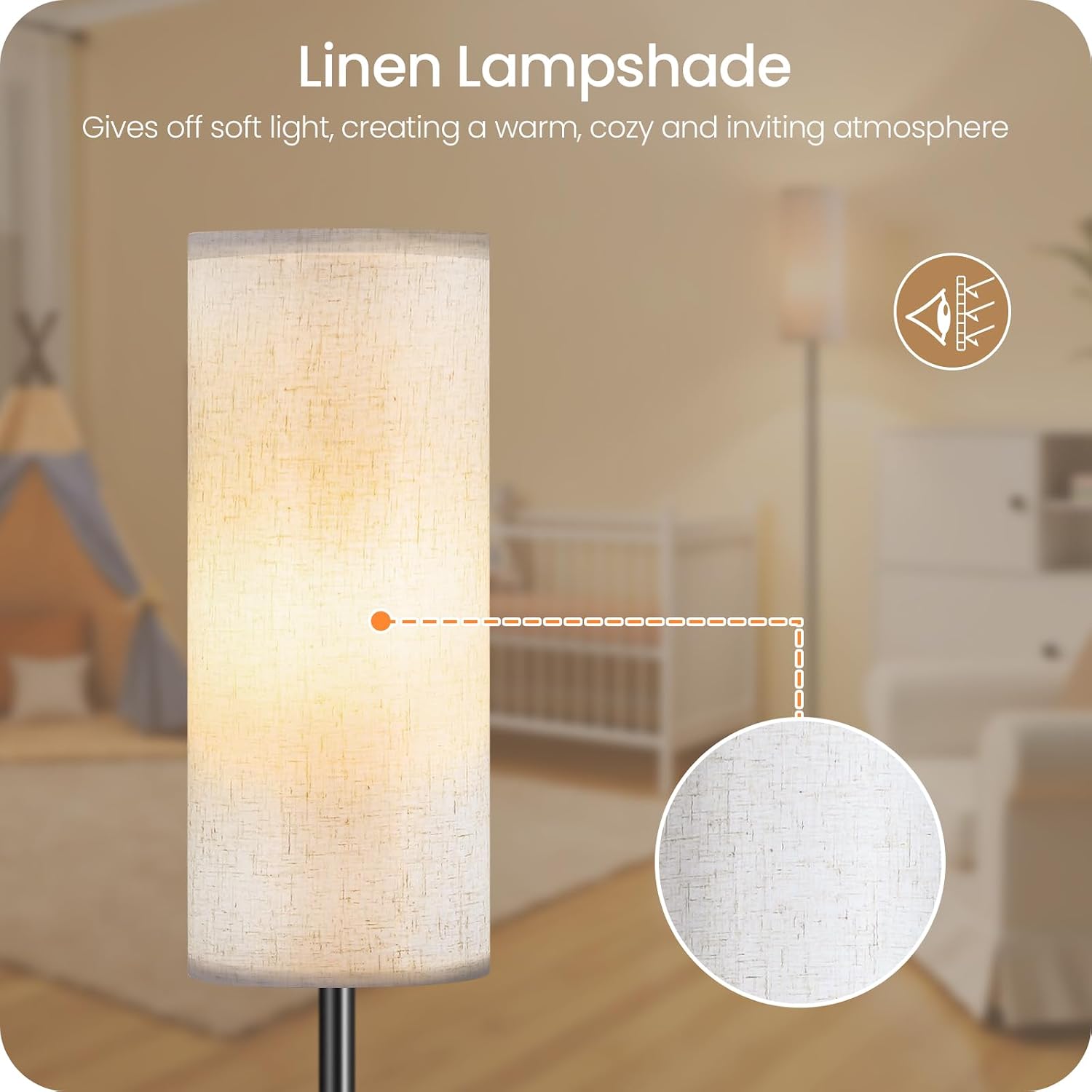 Dimmable Floor Lamp for Living Room with Remote and Foot Switch, Corner Floor Lamp, 64.4" Standing Tall Lamp, 10W 900LM LED Bulb…