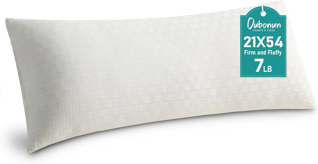Oubonun Full Body Pillow for Adults, Soft and Fluffy Large Body Pillow for Sleeping, Premium Long Bed Pillow for Side Sleepers(20x54, Cream)