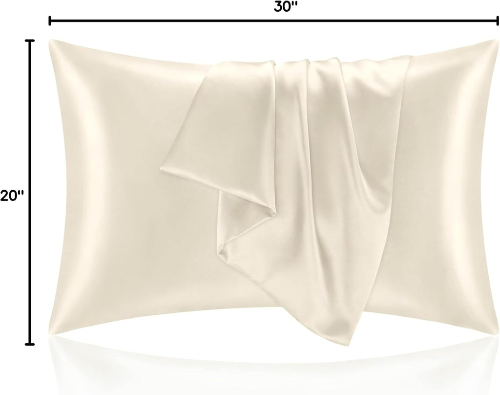 Bedelite Satin Pillowcase for Hair and Skin, Super Soft and Cooling Similar to Silk Pillow Cases 2 Pack with Envelope Closure, Gift for Wom…