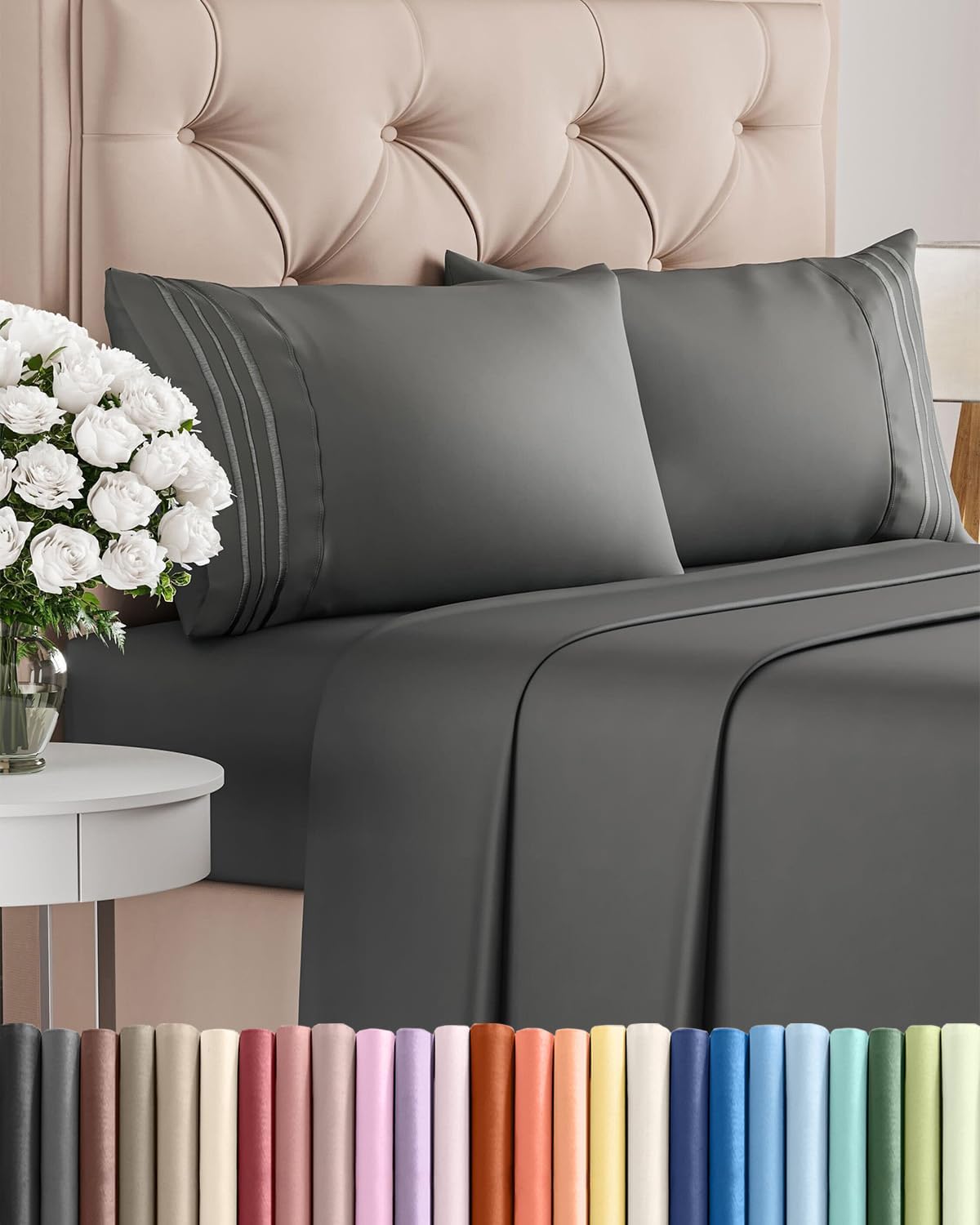 Cal King Size 4 Piece Sheet Set - Comfy Breathable & Cooling Sheets - Hotel Luxury Bed Sheets for Women & Men - Deep Pockets, Easy-Fit…