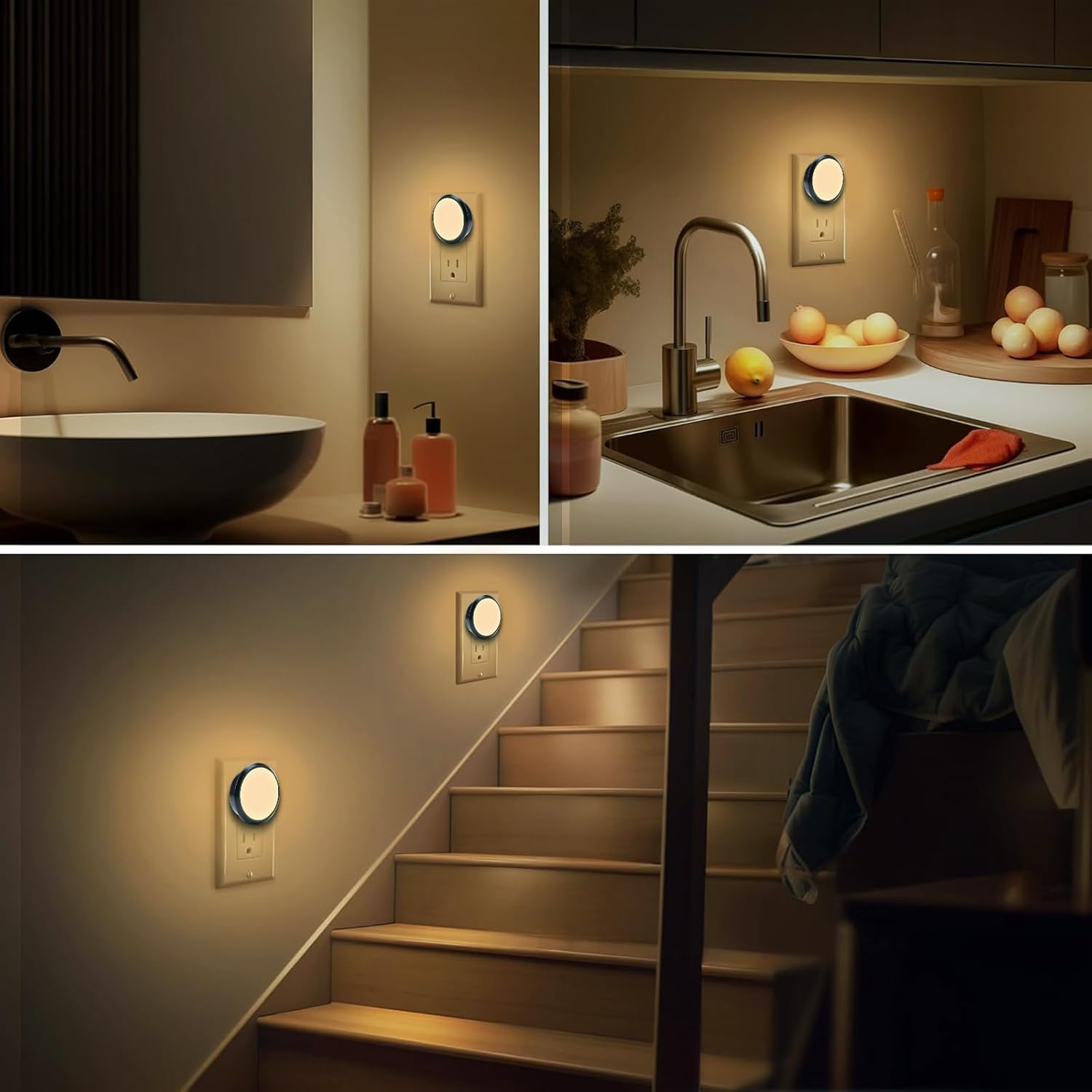 Night Lights Plug into Wall, Night Light with Dusk to Dawn Sensor, Soft White 3000K, Compact Plug in Nightlight for Kids, Adults…