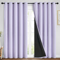 Yakamok 2 Thick Layers 100% Completely Blackout Window Curtains, Thermal Insulated Noise Reducing Drapes for Girl's Bedroom(70Wx84L, Lilac,…