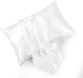 HommxJF King Size Satin Pillowcase Set of 2 with Envelope Closure, White Silk Pillowcase for Hair and Skin (20x36) White