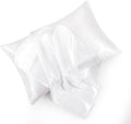 HommxJF White Satin Pillowcases Queen Size Set of 2 for Hair and Skin, White Silk Pillowcase Breathable Pillowcase with Envelope Closure Whi…