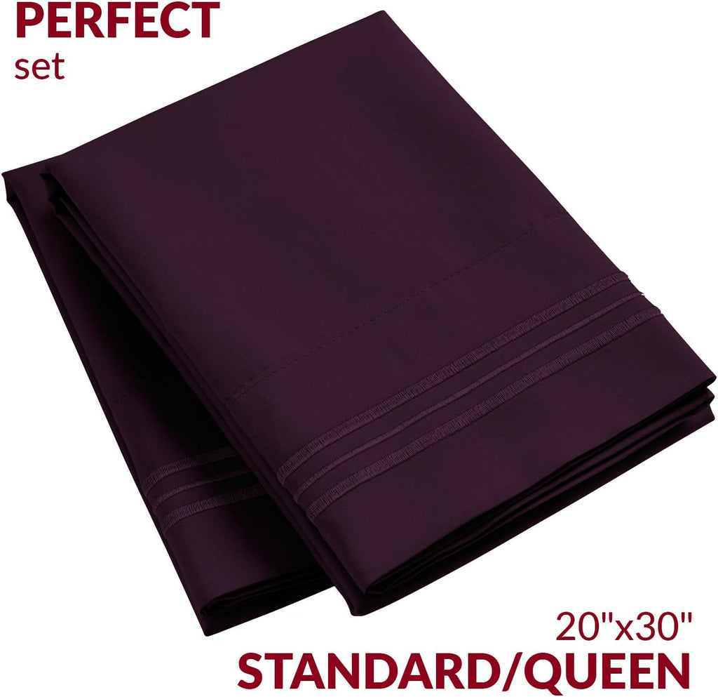 Mellanni Pillow Cases - Luxury, Extra Soft, Cooling Pillow Covers - 2 PC Iconic Collection Pillowcases - Envelope Closure (Standard/Queen 2…