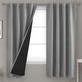BGment Dove Grey 100% Blackout Curtains 63 Inch Length with Thermal Insulated Liner, Noise Reducing Rod Pocket and Back Tab Double Layer…