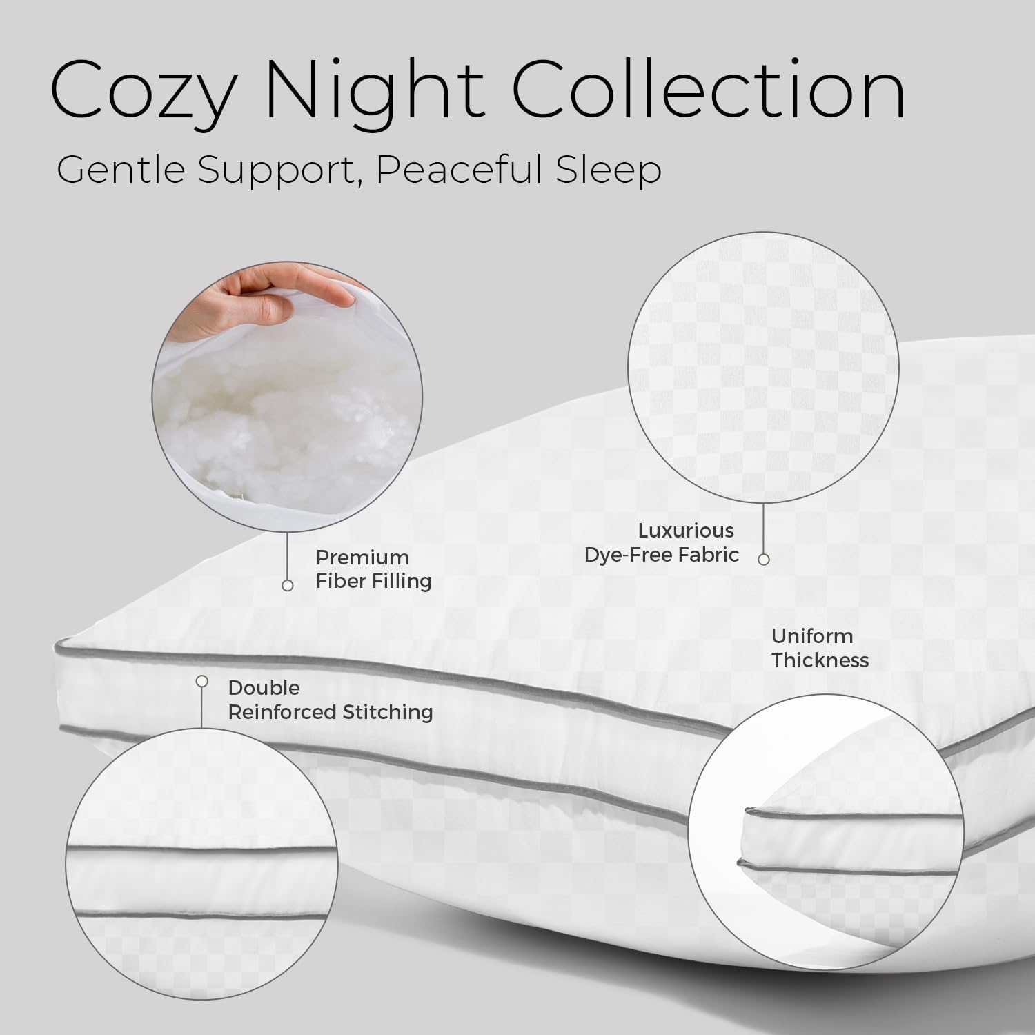 SweetNight King Size Pillows Set of 2, Bed Hotel Pillows, Almohadas para Dormir, Side Back Stomach Sleeper, Relief Neck, Head, Shoulder cot…