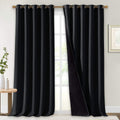 Nicetown Extra Long Truly Blackout Drapes for Hall and Villa, 100% Blackout Window Curtain Panels with Black Lined for Night Shift Worker,…