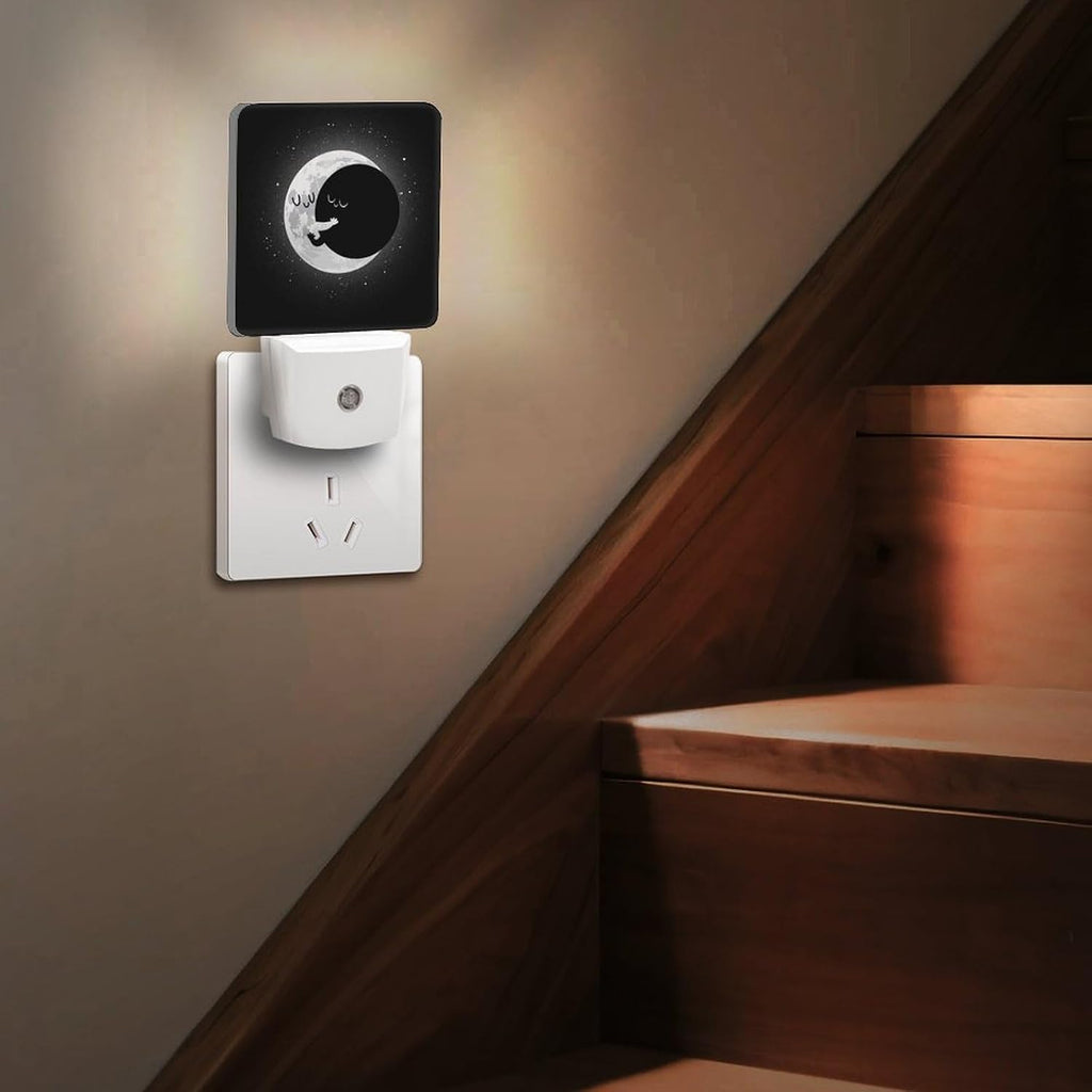YKJAHSD Cute Lunar Eclipse Night Light, Plug into Wall Decor Nightlights for Bedroom, Bathroom, Hallway, Kitchen, with Dusk to Dawn…