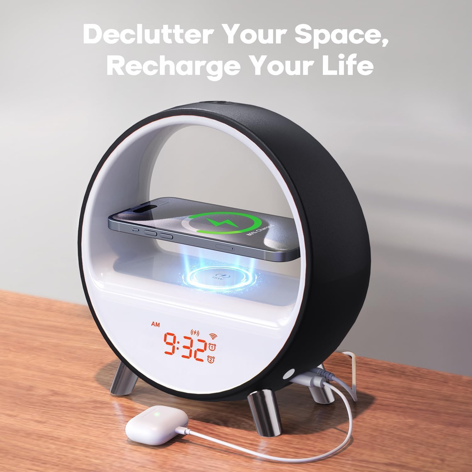 Dekala Arches Sunrise Alarm Clock Sunset White Noise Sound Machine Sleep Timer Loud Alarm Clock for Heavy Sleepers Natural Sound Wake-Up…