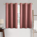 Miulee 100% Blackout Linen Textured Curtains for Bedroom Solid Thermal Insulated Dusty Rose Grommet Room Darkening Curtains & Drapes Luxury…