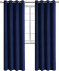 BGment Blackout Curtains - Grommet Thermal Insulated Room Darkening Bedroom and Living Room Curtains, Set of 2 Panels (52 x 120 Inch, Navy)…