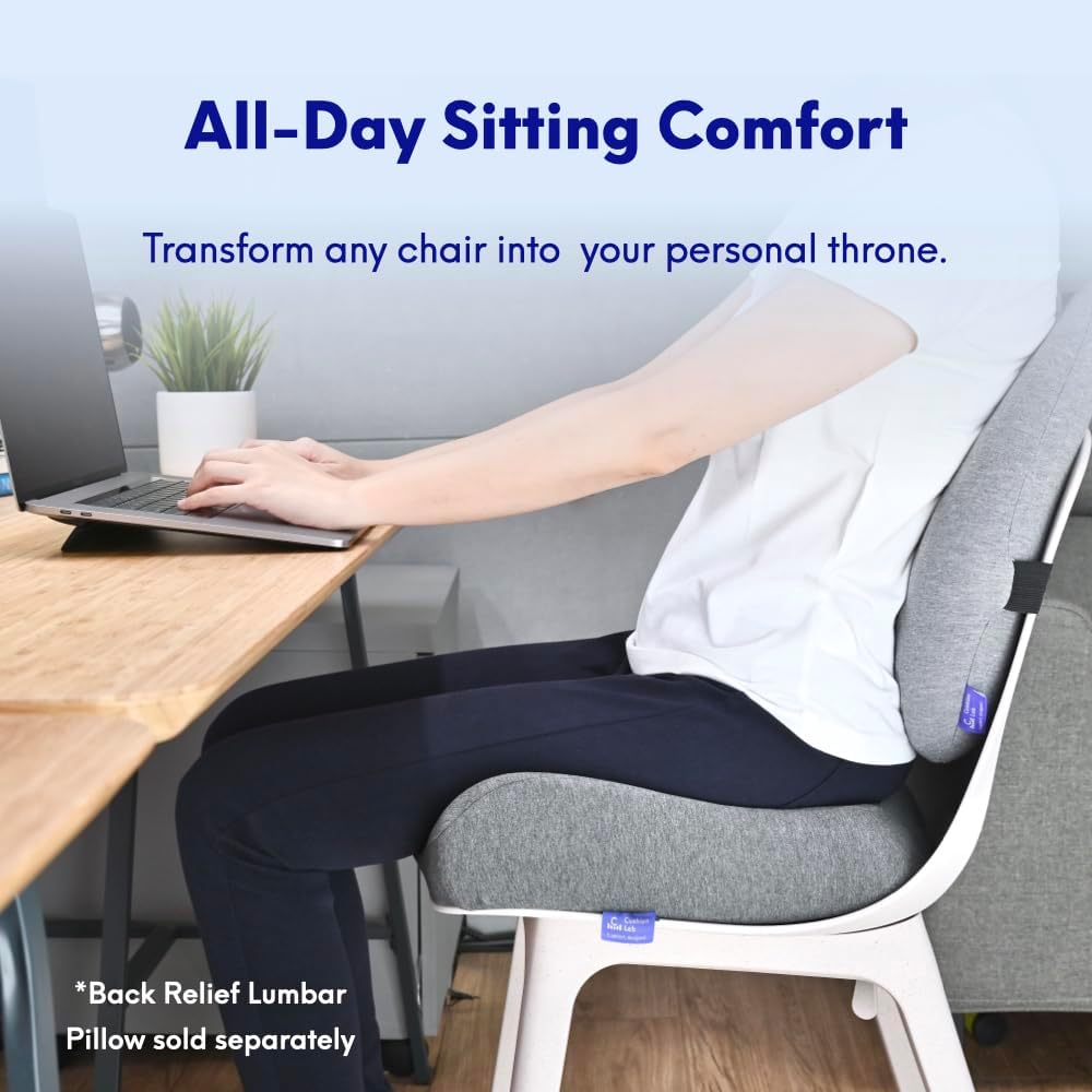 Cushionlab C CUSHION LAB Patented Pressure Relief Seat Cushion for Long Sitting Hours on Office/Home Chair, Car, Wheelchair - Extra-Dense M…