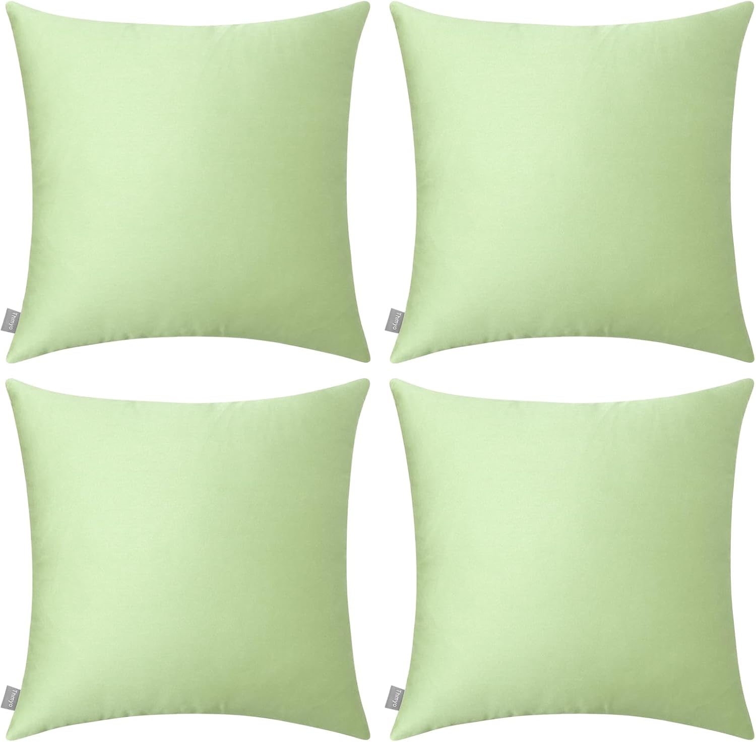 Thmyo 4-Pack 100% Cotton Comfortable Solid Decorative Throw Pillow Case Square Cushion Cover Pillowcase Sublimation Blank Pillow Covers(18x…