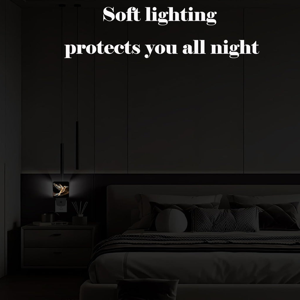 Hummingbird Night Light, Plug-in Night Lights with Dusk-to-Dawn Sensor for Stairway, Hallway, Bedroom Sleep Friendly Ideal for…