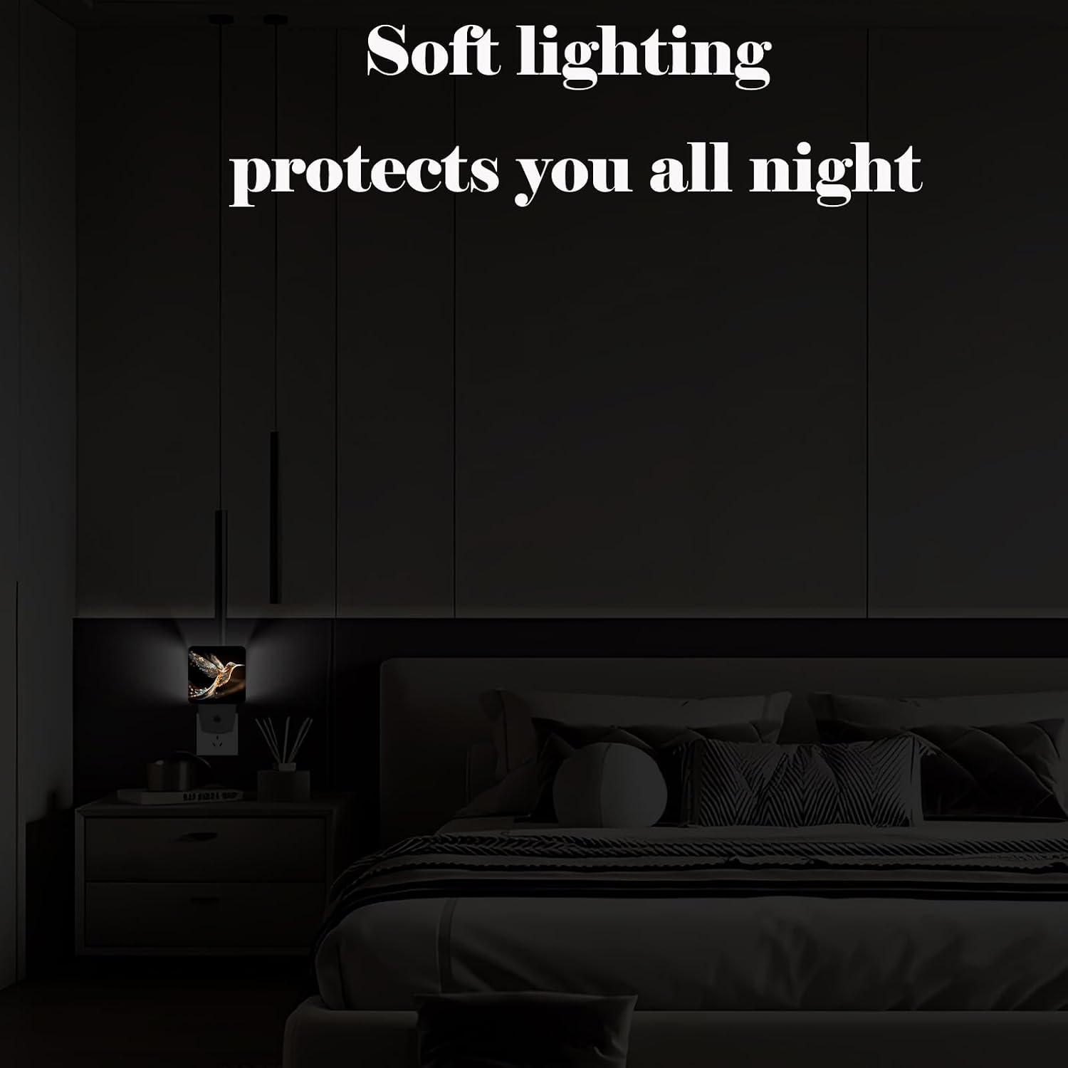 Hummingbird Night Light, Plug-in Night Lights with Dusk-to-Dawn Sensor for Stairway, Hallway, Bedroom Sleep Friendly Ideal for…