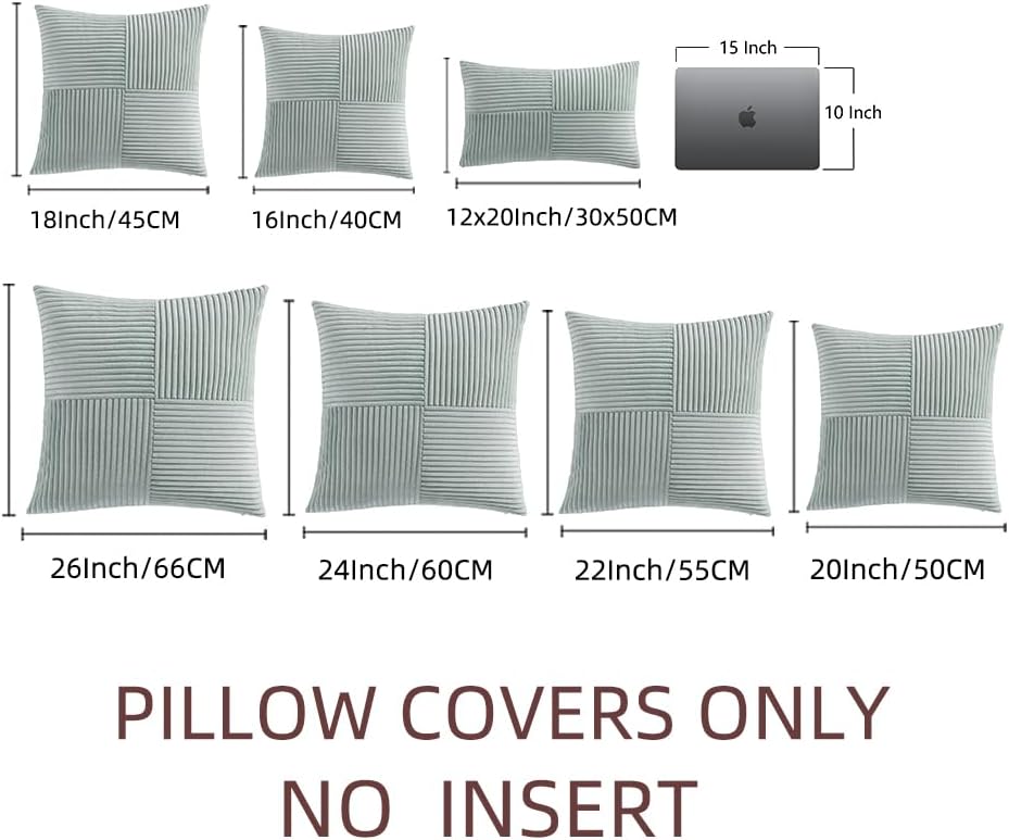 Fancy Homi 2 Packs Grey Blue Decorative Throw Pillow Covers 18x18 Inch for Couch Bed Sofa, Rustic Boho Farmhouse Home Decor, Soft Corss…
