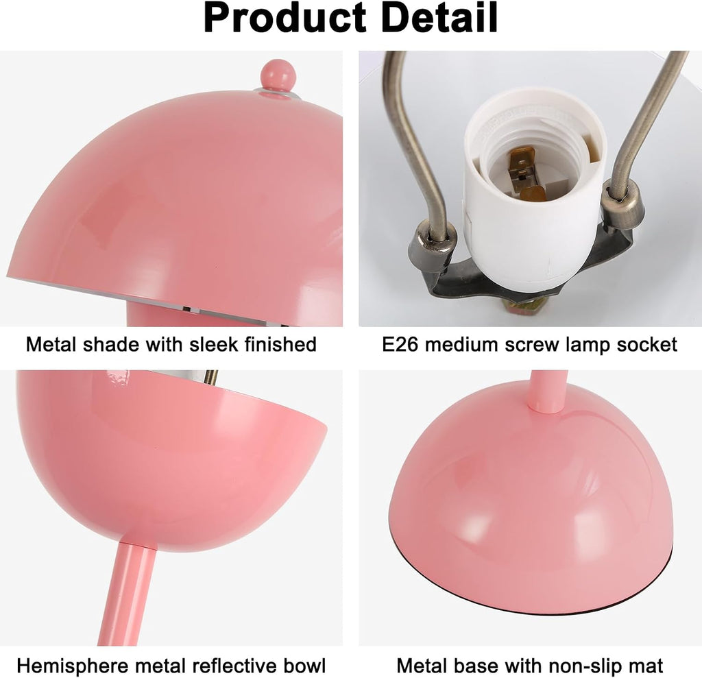 COSYLUX Modern Small Table Lamp for Bedroom, Cute Dome Shade Reflecting Light Reading Lamp for Living Room, Kid's Room, Study, Office…