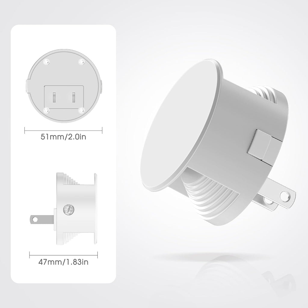 Briignite Night Lights Plug into Wall [2 Pack], White Night Light Dusk to Dawn Sensor Nightlight, Brightness Adjustable 3000K Soft White…