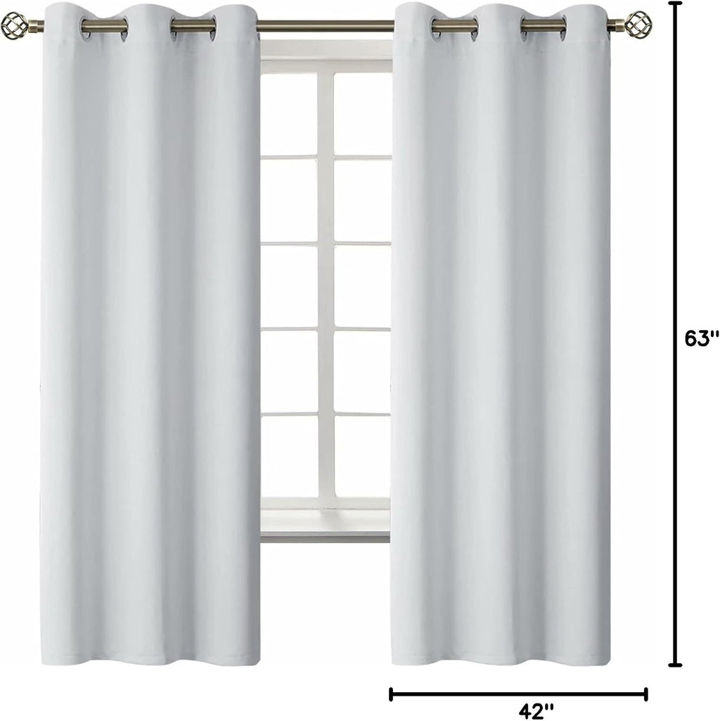 BGment Room Darkening Curtains 63 Inches Long - Grommet Thermal Insulated Drapes Window Treatment Curtains for Bedroom, 2 Panels, 42 x 63 I…
