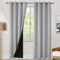 BGment Thermal Insulated 100% Blackout Curtains for Bedroom with Black Liner, Double Layer Full Room Darkening Noise Reducing Grommet Curta…