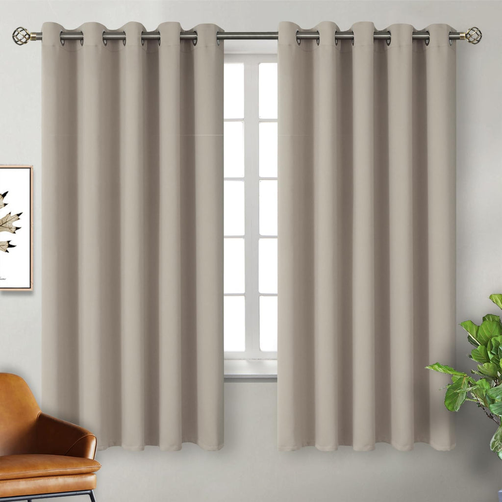 BGment Room Darkening Curtains 63 Inches Long - Grommet Thermal Insulated Drapes Window Treatment Curtains for Bedroom, 2 Panels, 70 x 63 I…